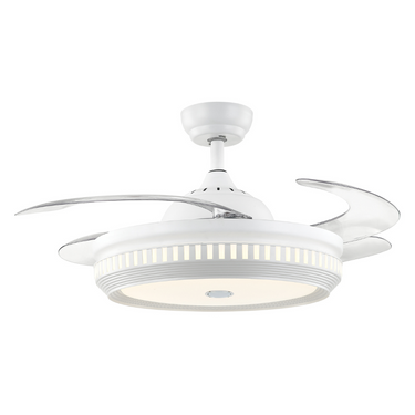 Metal Ceiling Fan with 4 Retractable ABS Blades and Blue Tooth Speaker